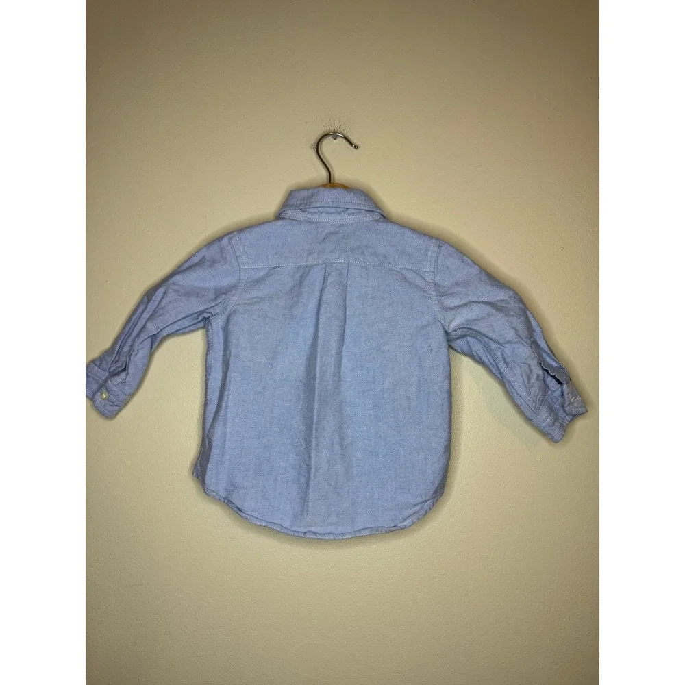 Ralph Lauren Kids Light Blue Oxford Button Down Shirt Long‎ Sleeve 12M Pony Logo